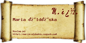 Maria Áldáska névjegykártya